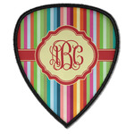 Retro Vertical Stripes Iron on Shield Patch A w/ Monogram