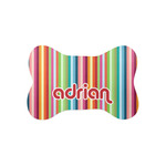 Retro Vertical Stripes Bone Shaped Dog Food Mat (Small) (Personalized)