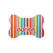 Retro Vertical Stripes Small Bone Shaped Mat - Flat