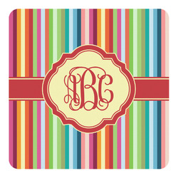 Retro Vertical Stripes Square Decal - XLarge (Personalized)
