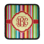 Retro Vertical Stripes Iron On Square Patch w/ Monogram