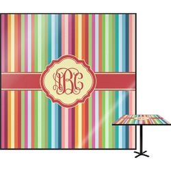 Retro Vertical Stripes Square Table Top (Personalized)