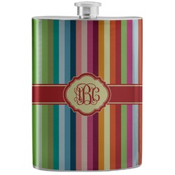 Retro Vertical Stripes Stainless Steel Flask (Personalized)