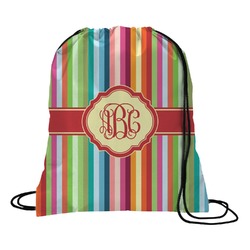 Retro Vertical Stripes Drawstring Backpack - Small (Personalized)