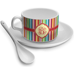 Retro Vertical Stripes Tea Cup - Single (Personalized)