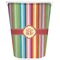 Retro Vertical Stripes Trash Can White