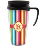 Retro Vertical Stripes Acrylic Travel Mug with Handle (Personalized)