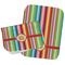 Retro Vertical Stripes Two Rectangle Burp Cloths - Open & Folded