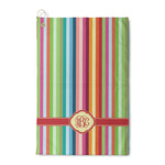 Retro Vertical Stripes Waffle Weave Golf Towel (Personalized)