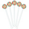 Retro Vertical Stripes White Plastic 5.5" Stir Stick - Fan View