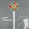 Retro Vertical Stripes White Plastic 5.5" Stir Stick - Round - Main