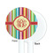 Retro Vertical Stripes White Plastic 5.5" Stir Stick - Single Sided - Round - Front & Back