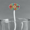 Retro Vertical Stripes White Plastic 7" Stir Stick - Oval - Main