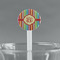 Retro Vertical Stripes White Plastic 7" Stir Stick - Round - Main