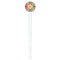 Retro Vertical Stripes White Plastic 7" Stir Stick - Round - Single Stick