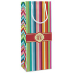 Retro Vertical Stripes Wine Gift Bags - Matte (Personalized)