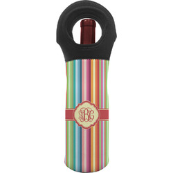 Retro Vertical Stripes Wine Tote Bag (Personalized)