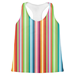 Retro Vertical Stripes Womens Racerback Tank Top - Medium