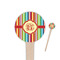 Retro Vertical Stripes Wooden 4" Food Pick - Round - Closeup