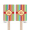 Retro Vertical Stripes Wooden 6.25" Stir Stick - Rectangular - Double Sided - Front & Back