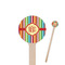 Retro Vertical Stripes Wooden 7.5" Stir Stick - Round - Closeup