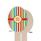 Retro Vertical Stripes Wooden Food Pick - Oval - Single Sided - Front & Back