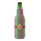 Retro Vertical Stripes Zipper Bottle Cooler - FRONT (bottle)