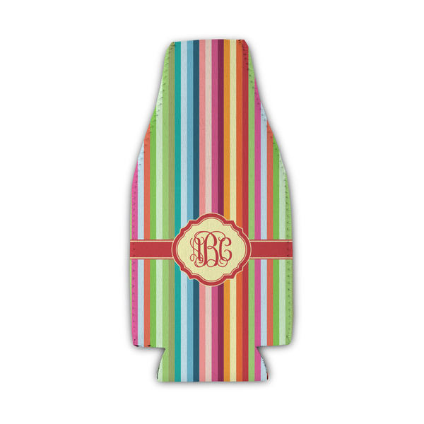 Custom Retro Vertical Stripes Zipper Bottle Cooler (Personalized)