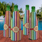 Retro Vertical Stripes Zipper Bottle Cooler - Set of 4 - LIFESTYLE