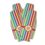 Retro Vertical Stripes Zipper Bottle Cooler - Set of 4 (Personalized)