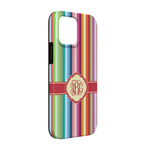 Retro Vertical Stripes iPhone Case - Rubber Lined - iPhone 13 (Personalized)