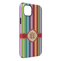 Retro Vertical Stripes iPhone Case - Rubber Lined - iPhone 14 Plus (Personalized)