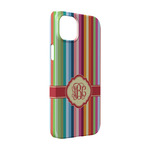 Retro Vertical Stripes iPhone Case - Plastic - iPhone 14 Pro (Personalized)