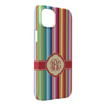 Retro Vertical Stripes iPhone Case - Plastic - iPhone 14 Pro Max (Personalized)