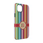 Retro Vertical Stripes iPhone Case - Rubber Lined - iPhone 14 (Personalized)