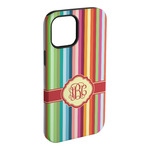 Retro Vertical Stripes iPhone Case - Rubber Lined (Personalized)