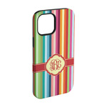 Retro Vertical Stripes iPhone Case - Rubber Lined - iPhone 15 Pro (Personalized)