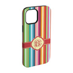 Retro Vertical Stripes iPhone Case - Rubber Lined - iPhone 15 (Personalized)