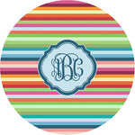 Retro Horizontal Stripes Multipurpose Round Labels - 1" (Personalized)