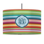 Retro Horizontal Stripes 12" Drum Pendant Lamp - Fabric (Personalized)