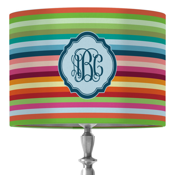 Custom Retro Horizontal Stripes 16" Drum Lamp Shade - Fabric (Personalized)