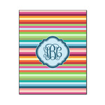 Retro Horizontal Stripes Wood Print - 16x20 (Personalized)