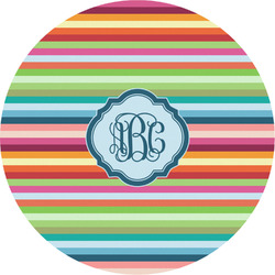 Retro Horizontal Stripes Multipurpose Round Labels - 2" (Personalized)