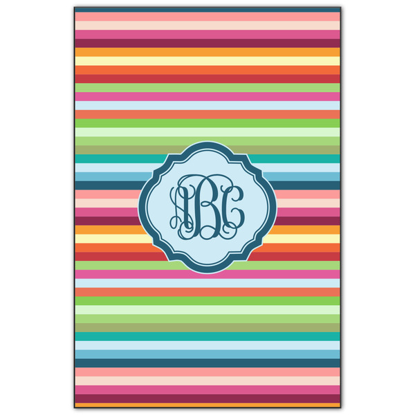 Custom Retro Horizontal Stripes Wood Print - 20x30 (Personalized)