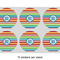 Retro Horizontal Stripes 3" Multipurpose Round Labels - Sheet