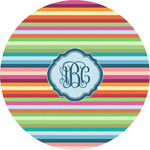 Retro Horizontal Stripes Multipurpose Round Labels - Custom Sized (Personalized)