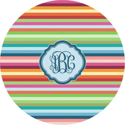 Retro Horizontal Stripes Multipurpose Round Labels - Custom Sized (Personalized)