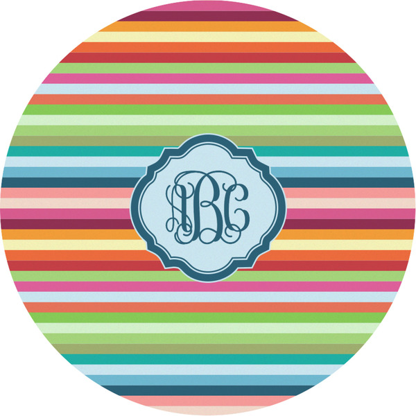 Custom Retro Horizontal Stripes Multipurpose Round Labels - Custom Sized (Personalized)