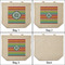 Retro Horizontal Stripes 3 Reusable Cotton Grocery Bags - Front & Back View