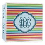 Retro Horizontal Stripes 3-Ring Binder - 2 inch (Personalized)